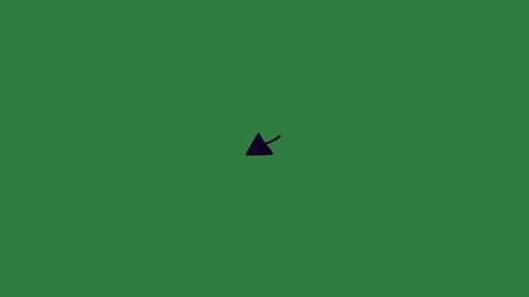 A green screen with white background and black arrow on it triangle animated Видео 335090908
