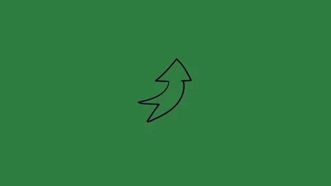 A green screen with white background and black arrow on it animated chromakey Видео 335090923