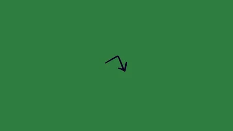 A green screen with white background and black arrow pointing up an to the Video stock 335090926