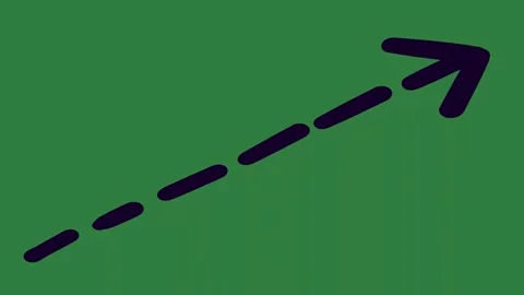 A green screen with white background and black line on image of arrow it Видео 335090930