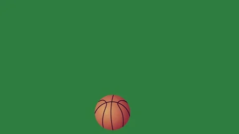 A green screen with white background and basketball ball flying through the Видео 335122371