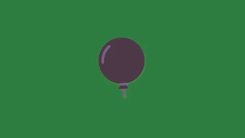 A green screen with white background and an image of balloon black floating on Stock Footage 335122388