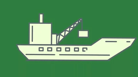 A green screen with white background and arrow on boat crane the side ship Video stock 335122426