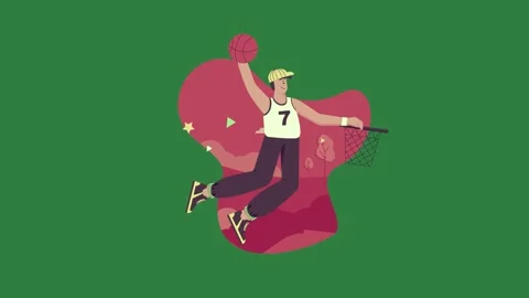 A green screen with white background and tooth on man riding skateboard in Video stock 335122481