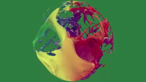 A green screen with white background and bird on it colorful paint splashs Видео 335129770