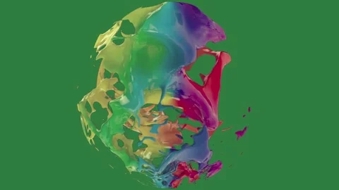 A green screen with white background and bird flying in the sky colorful paint Vídeo Stock 335129785