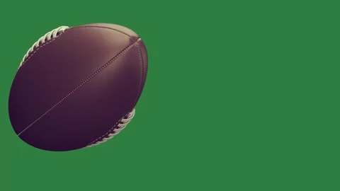 A green screen with white background and football ball on rugby close up of Видео 335129849