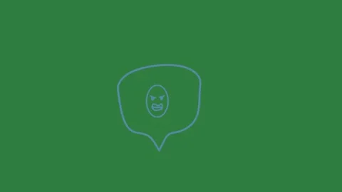 A green screen with white background and line drawing of person ' s face icon Видео 335129861