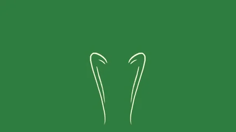 A green screen with white background and two wings on rabbit ' s head pair of Видео 335129863