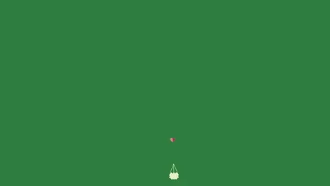 A green screen with white background and red balloon floating in the air heart Video stock 335129948