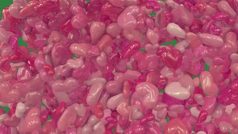 A green screen with white background and bunch of red flowers pink hearts Video stock 335130125