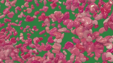 A green screen with white background and bunch of flowers on it red hearts Video stock 335130143