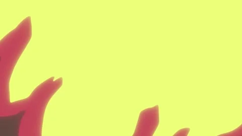 A green screen with white background and red yellow object on flames arrow it Видео 335130258