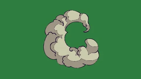 A green screen with white background and the letter c on it drawing of face an Видео 335130275