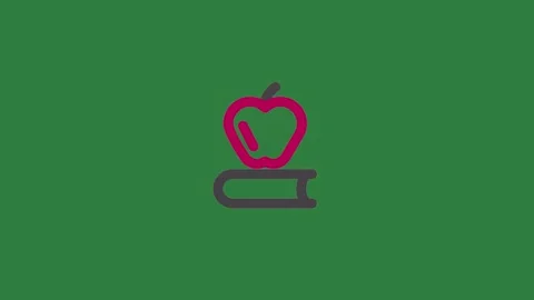 A green screen with white background and red apple on an logo animated Видео 335130435