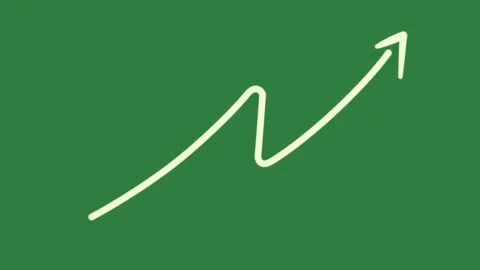 A green screen with white background and arrow pointing up upward on it Видео 335130509