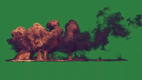 A green screen with white background and rock on fire burns burning bunch of Видео 335130567