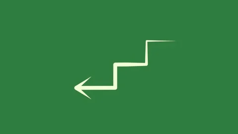 A green screen with white background and arrow on it logo stair stairs circle Видео 335130602