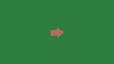 A green screen with white background and an arrow pointing to the right red on Video stock 335130644