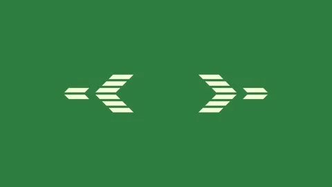 A green screen with white background and arrows arrow icon on two animated Видео 335130733