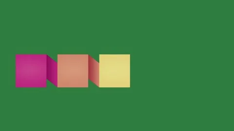 A green screen with white background and pink square on it the number 4 letter Video stock 335131700