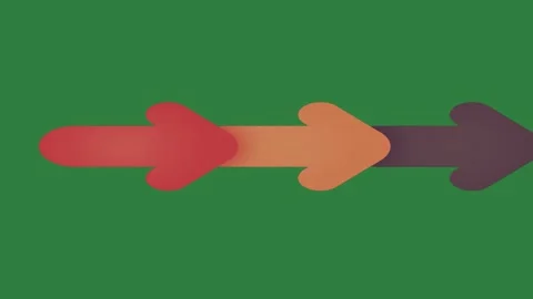A green screen with white background and an arrow pointing up red on it two Видео 335131705