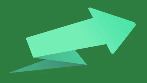 A green screen with white background and paper airplane arrow icon on an in Video stock 335131739