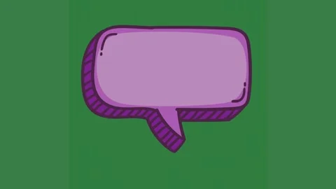 A green screen with white background and purple speech bubble on animated Stock Footage 335701258