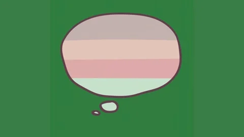 A green screen with white background and balloon pink blue stripe on it speech Vídeos de archivo 335701259