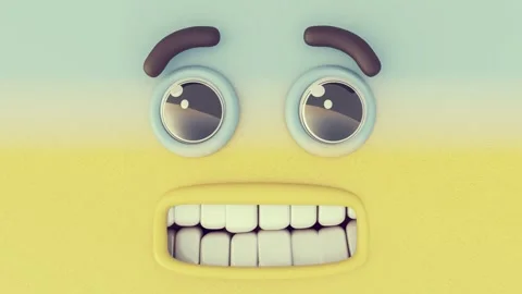 A green screen with white background and cartoon face big eyes smile yellow Stock Footage 335937776