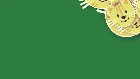 A green screen with white background and bunch of yellow cats on candis gi gis Stock-Footage 335937876