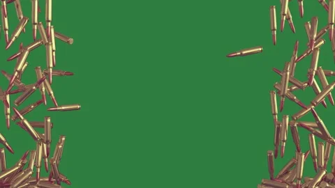 A green screen with white background and bunch of bullets on it gold animated Stock-Footage 335938250