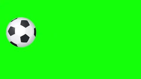 A green screen with white background and soccer ball on animated chromakey Video stock 345496602