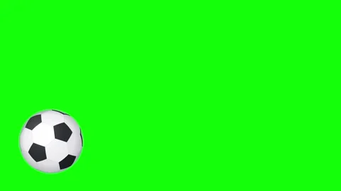 A green screen with white background and soccer ball on animated chromakey Stock Footage 345496603