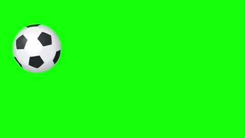 A green screen with white background and soccer ball on animated chromakey Stock Footage 345496606