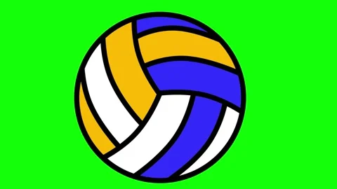 A green screen with white background and soccer ball on volleyball animated Stock Footage 345496984