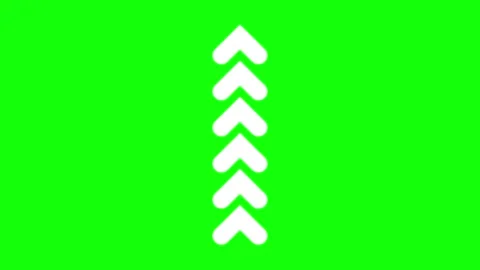 A green screen with white background and black image of three arrows on Stock Footage 345497143