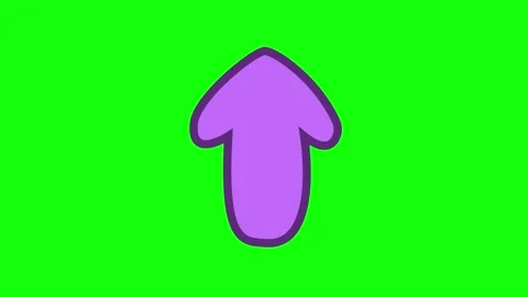 A green screen with white background and black purple arrow icon on an Video stock 345497167