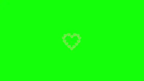 A green screen with white background and group of pink hearts floating in the Video stock 345497192