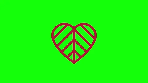A green screen with white background and red heart on animated chromakey Stock-Footage 346144281