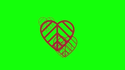 A green screen with white background and red heart on two hearts animated Stock-Footage 346144297