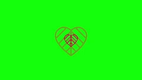 A green screen with white background and red heart on animated chromakey Stock-Footage 346144317