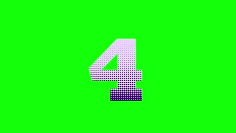 A green screen with white background and number 4 on the animated chromakey Vídeo Stock 346144347