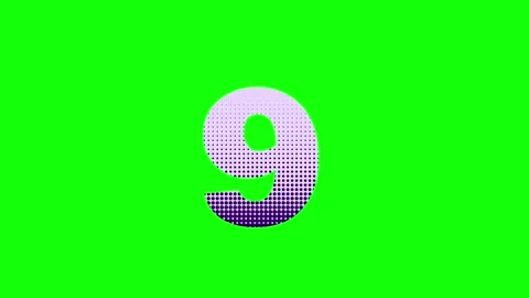 A green screen with white background and black logo on number 9 the letter q Stock Footage 346144370