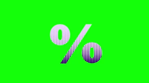 A green screen with white background and black logo on percent sign an image Stock Footage 346144379