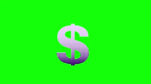 A green screen with white background and dollar sign on animated chromakey Video stock 346144382