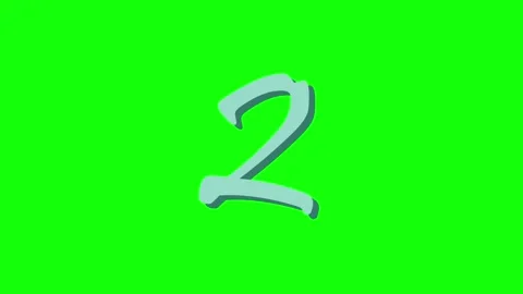 A green screen with white background and blue number 2 on black circle in the Stock Footage 346144618