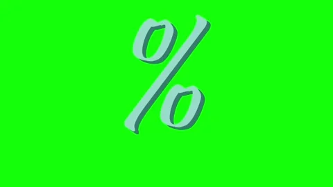 A green screen with white background and percentage sign on animated chromakey Stock-Footage 346144620