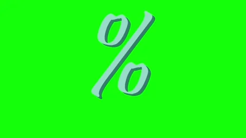A green screen with white background and percentage sign on black the letter s Video stock 346144639