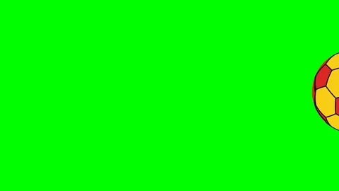 A green screen with white background and soccer ball on animated chromakey Stock Footage 346171207